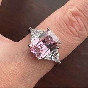 Pink Crystal Baguette Ring